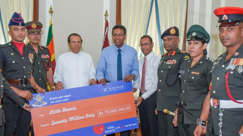 Sri Lanka Army Donates Half a day Salary to Little Hearts